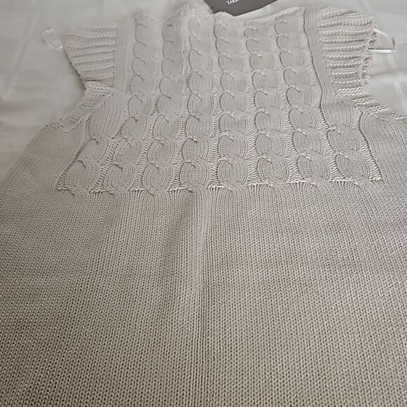 Zara Sweater Mini Sleeveless Dress Small Off White - Picture 16 of 16